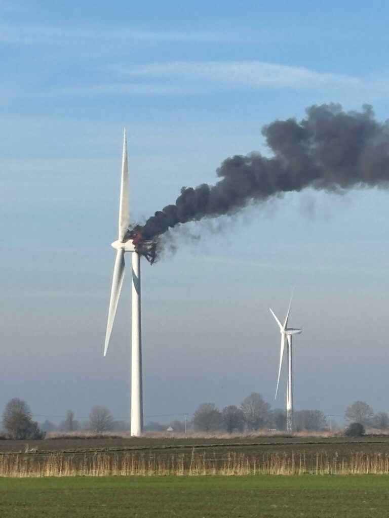 News for Peterborough and Cambridgeshire - Wind turbine on fire at Coldham near Wisbech 