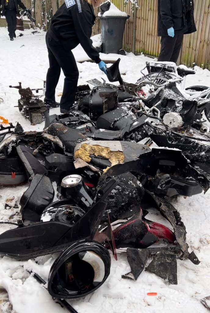 Cambridge Police released photos of part of their operation to find those responsible for the series of motorcycle cycle and electric bikes/scooters, worth more than £450,000, in 2022