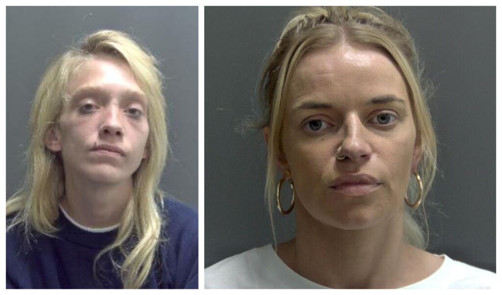 Sacha Fordham, 34, and Chelsea Jones, 27, (left) were jailed after admitting to robbing a man of £40 in Orange Drove on 5 August last year.