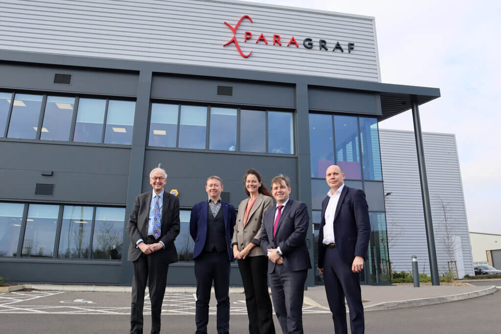 Pictured: From left to right: Sir Colin Humphreys CBE, Dr Simon Thomas, Minister Baroness Poppy Gustafsson, Mayor Dr Nik Johnson, Rob Bridge. Mayor of Cambridgeshire and Peterborough welcomed Minister for Investment Baroness Poppy Gustafsson last month to the region to explore opportunities to strengthen the local economy.