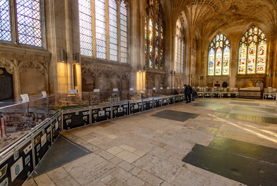 Peterborough Cathedral had some ‘unexpected’ guests posing as historical figures – including Winston Churchill – at the opening of The Longest Yarn exhibition, a breathtaking 80-metre-long portrayal of D-Day through the art of knitting and crochet. PHOTO: Terry Harris 