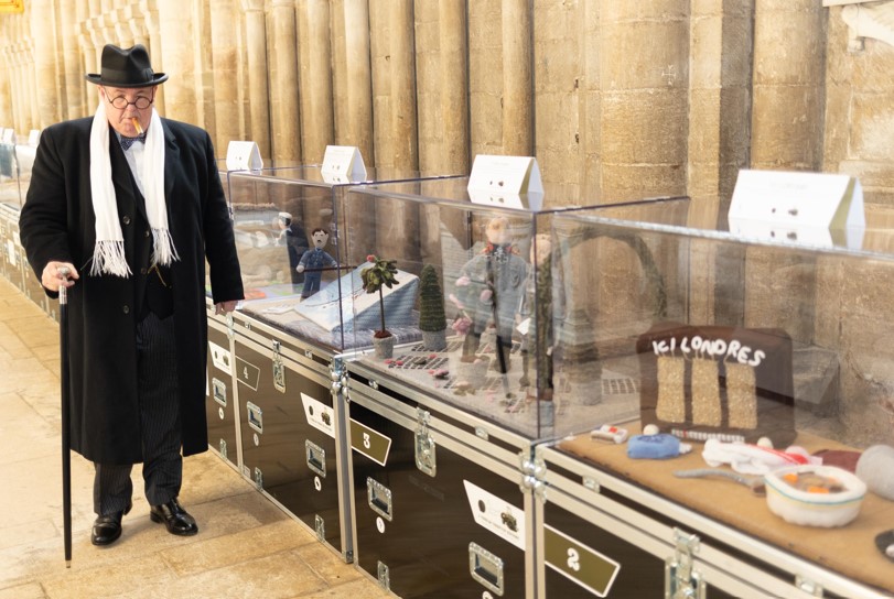 Peterborough Cathedral had some ‘unexpected’ guests posing as historical figures – including Winston Churchill – at the opening of The Longest Yarn exhibition, a breathtaking 80-metre-long portrayal of D-Day through the art of knitting and crochet. PHOTO: Terry Harris 