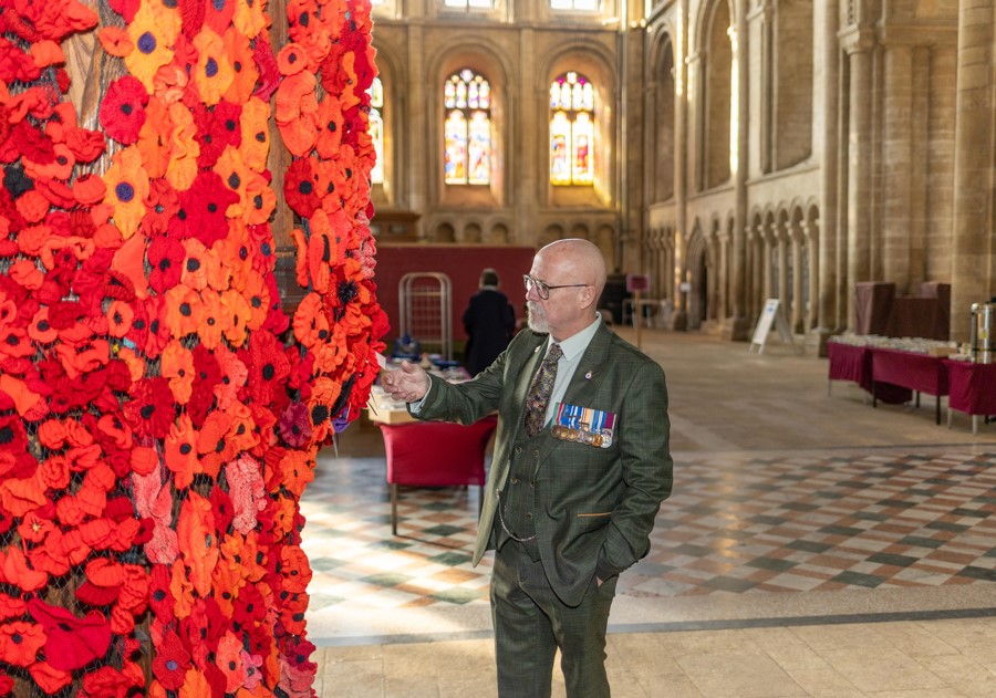 Peterborough Cathedral had some ‘unexpected’ guests posing as historical figures – including Winston Churchill – at the opening of The Longest Yarn exhibition, a breathtaking 80-metre-long portrayal of D-Day through the art of knitting and crochet. PHOTO: Terry Harris 